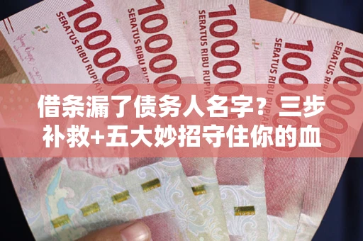 济南借条漏了债务人名字？三步补救+五大妙招守住你的血汗钱